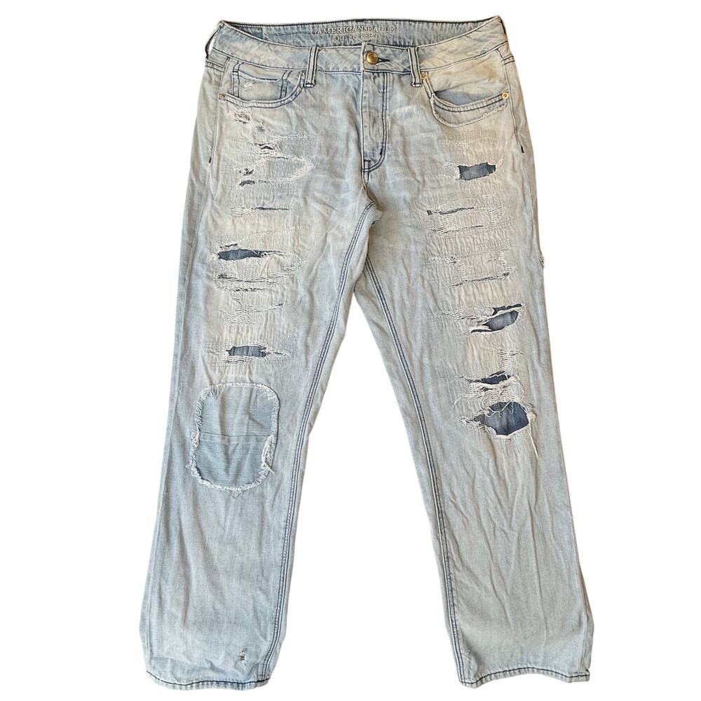 American Eagle Outfitters Women Jeans size 10 US Blue Straight Leg Mid Rise